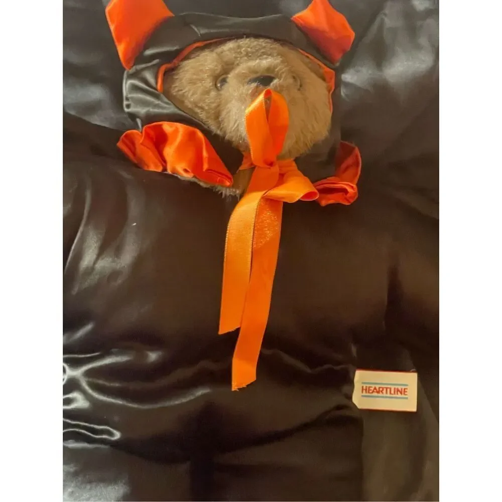 Heartline Black Tan Orange Halloween Vampire Bat Bear Plush Stuffed Animal Toy